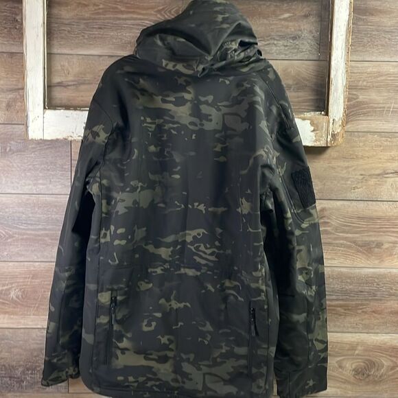 Free Soldier Tactical Waterproof Softshell Hooded Hiking Jacket Large Camo - Picture 4 of 16